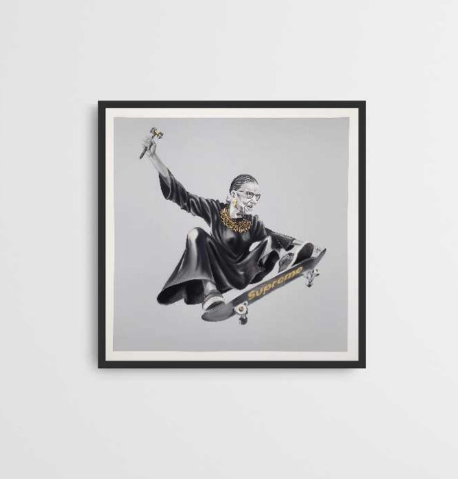 LIMITED EDITION Ruth "Skater" Ginsburg Print Featuring Her Dissent Collar